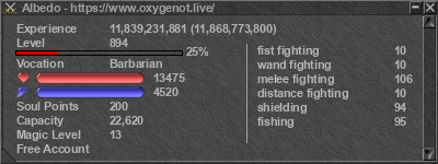 Signature for player Albedo