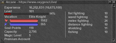 Signature for player Arcane