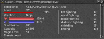 Signature for player Galeir Daven