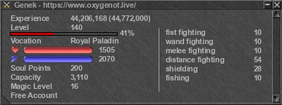 Signature for player Genek