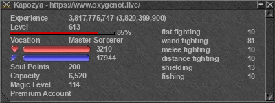 Signature for player Kapozya