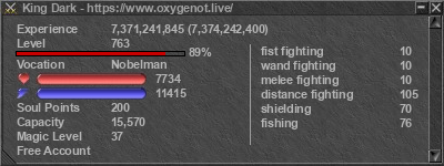 Signature for player King Dark