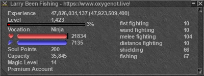 Signature for player Larry Been Fishing