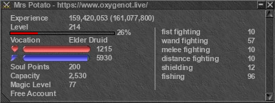 Signature for player Mrs Potato