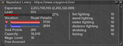 Signature for player Napadacz Lesny