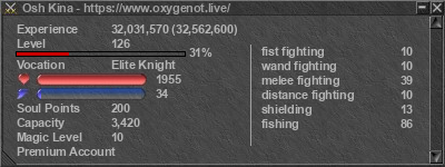 Signature for player Osh Kina