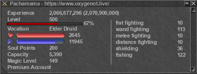 Signature for player Pachamama