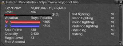 Signature for player Paladin Malvadinho