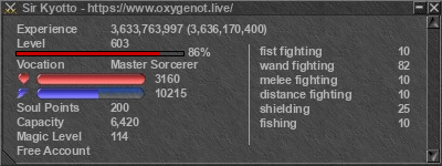 Signature for player Sir Kyotto