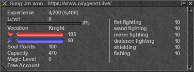 Signature for player Sung Jin-woo