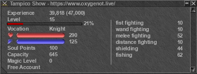 Signature for player Tampico Show