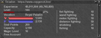 Signature for player Tiriadon