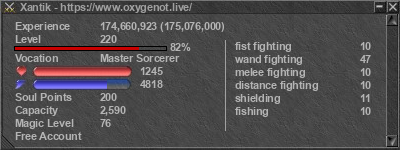 Signature for player Xantik