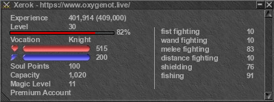 Signature for player Xerok