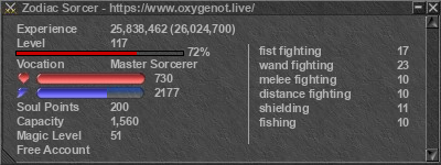 Signature for player Zodiac Sorcer